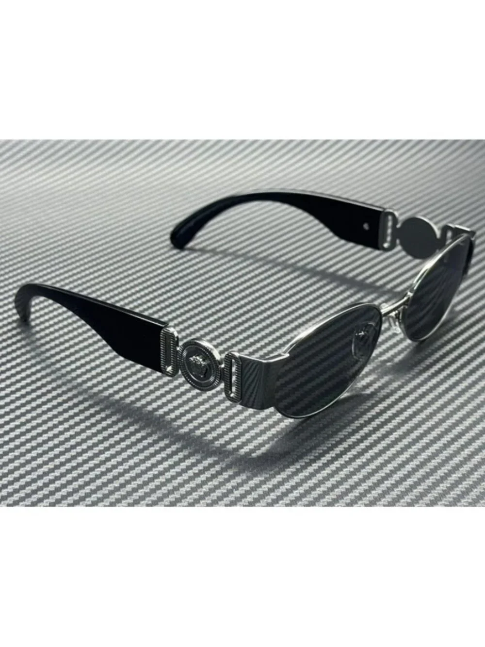 New Versace Men Gunmetal Sunglasses 56-18-140